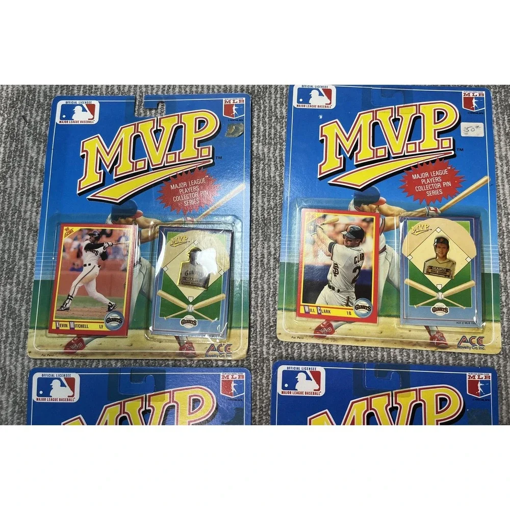 Vintage MLB MVP Pin Button Lot One Size Blue‎ Baseball ACE Novelty 1990 Set